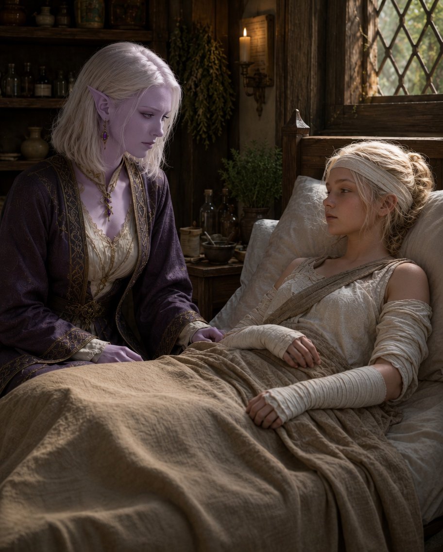 Arties visits Vesper in the hospital
