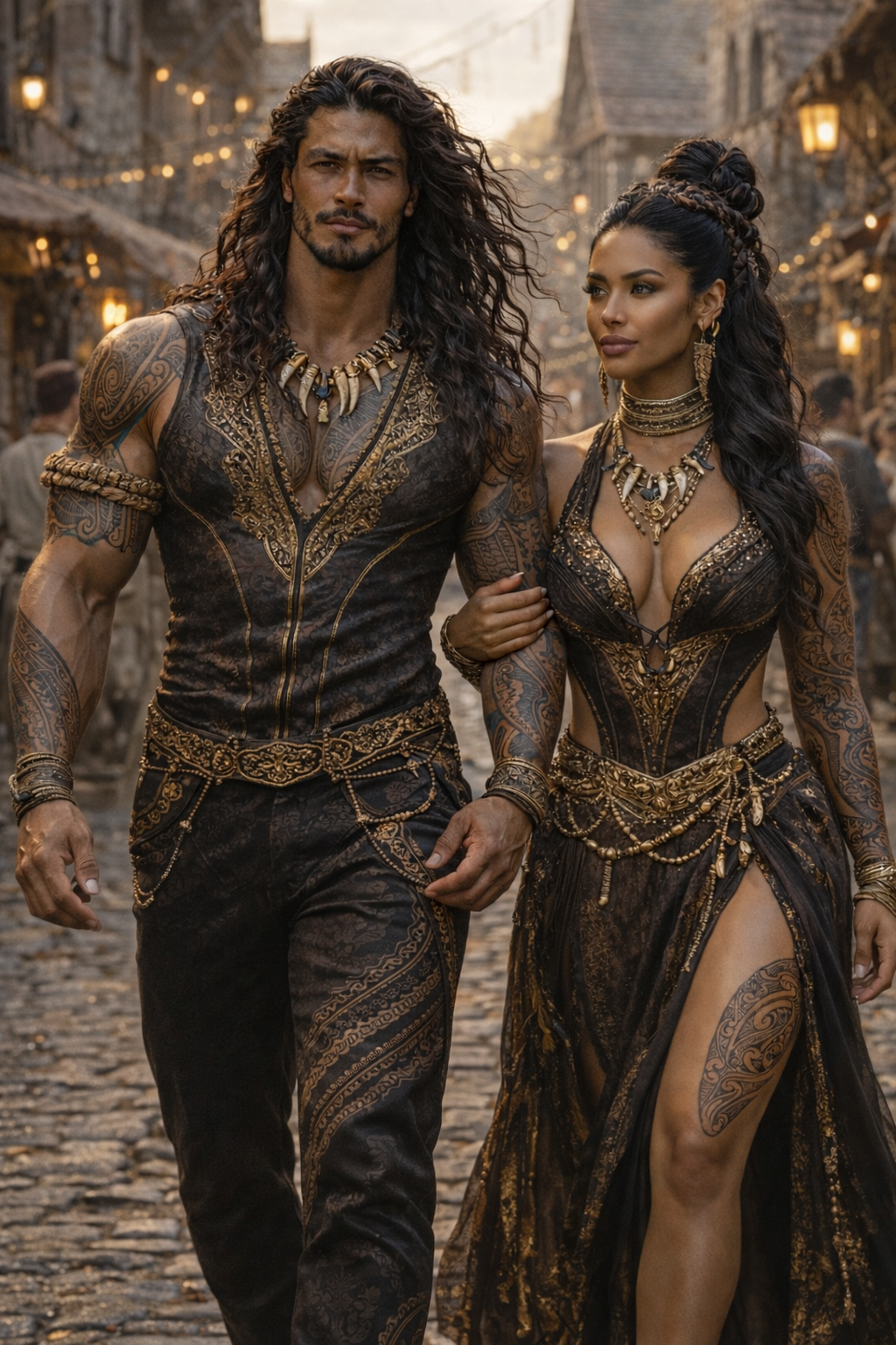 Karthos and Aroha dressed